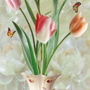 کاشی سه بعدی طرح گل کد G116327 ابعاد 180*60