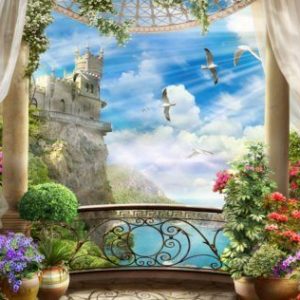 کاشی سه بعدی طرح منظره از خانه شیک